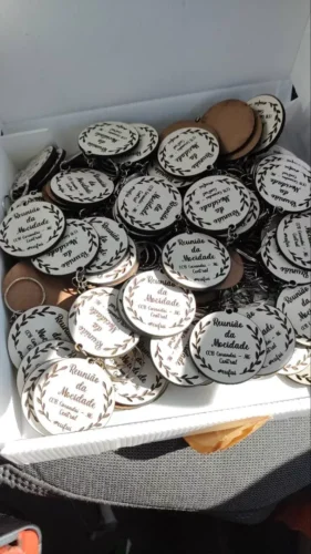 Chaveiros personalizados em MDF branco photo review