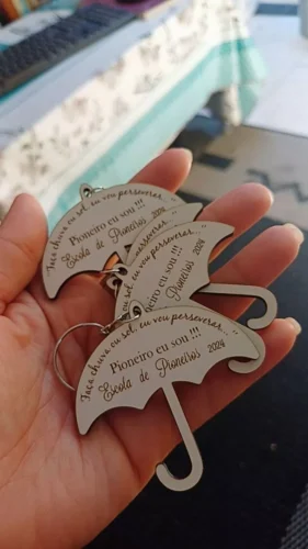 Chaveiros personalizados em MDF branco photo review