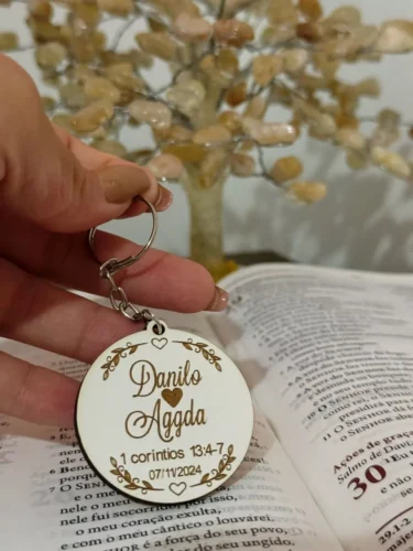 Chaveiros personalizados em MDF branco photo review